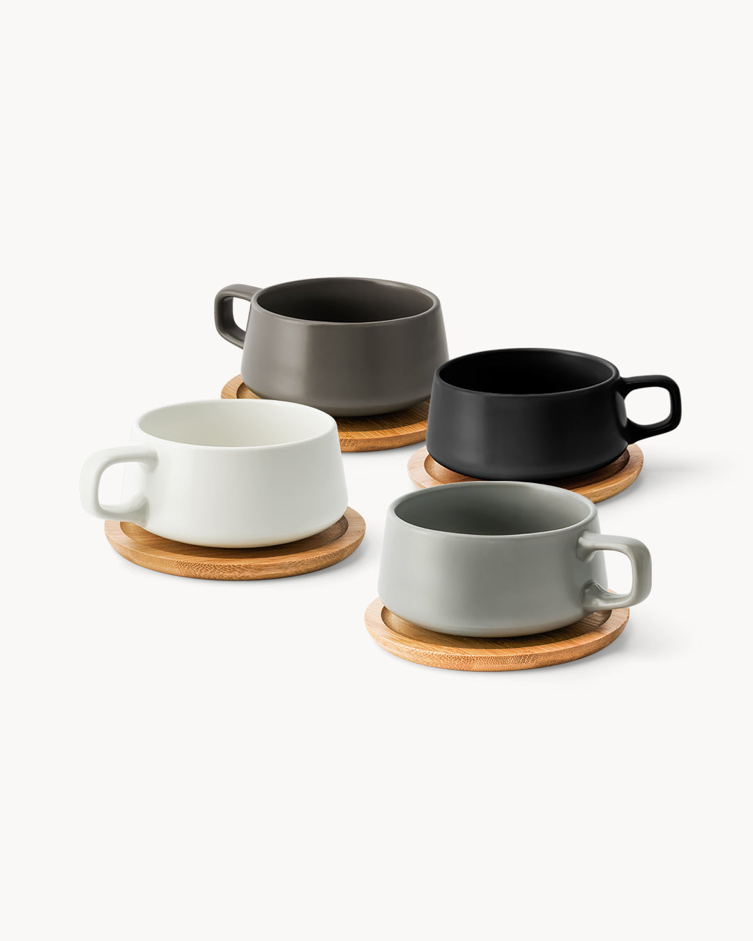 Pausa caffè estiva – Tazzine da cappuccino con set latte e zucchero