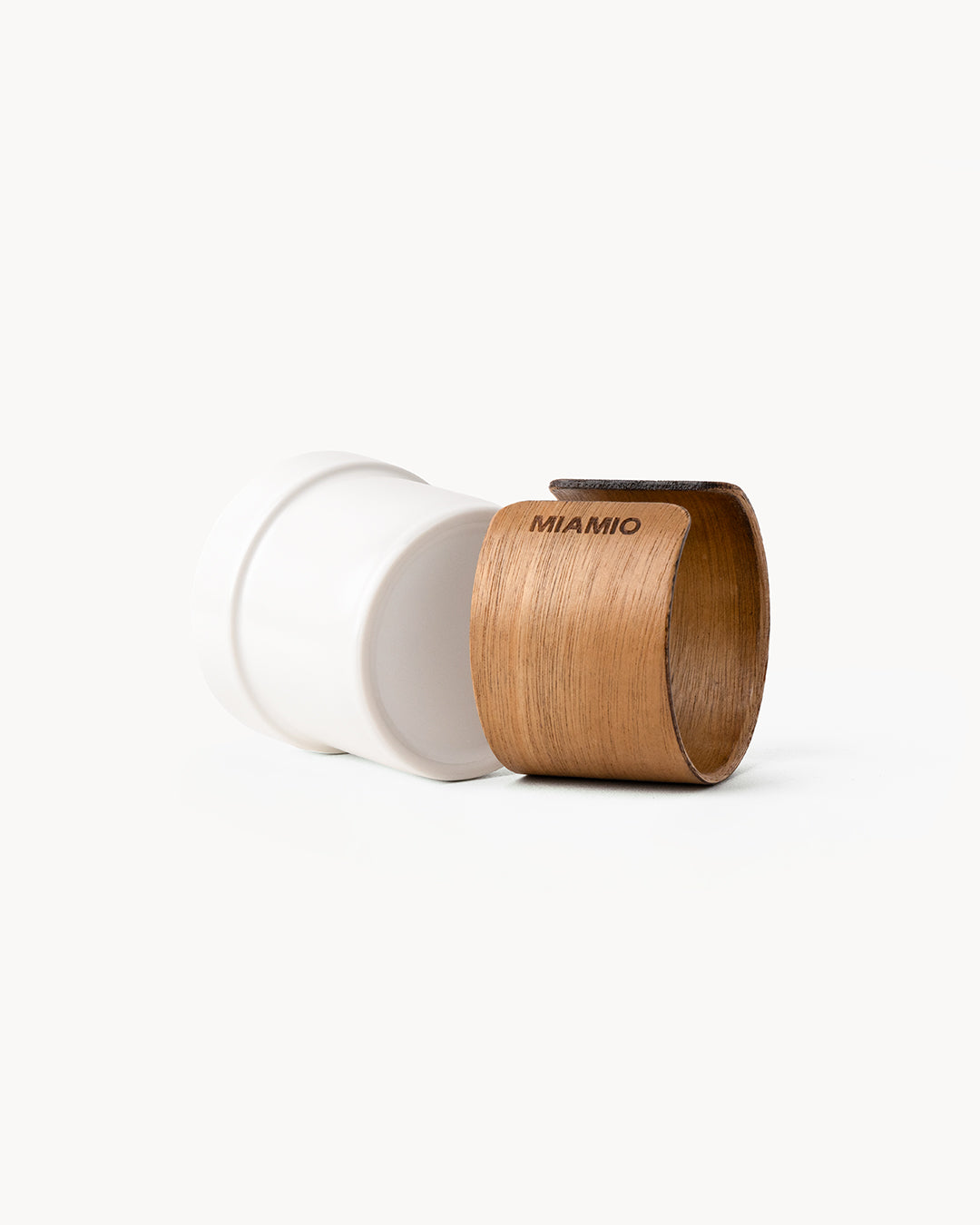 Set da 4 tazzine da caffè con fascetta in legno 100 ml
