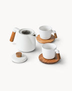 Set teiera con base e 4 tazze per 4 persone 1000ml