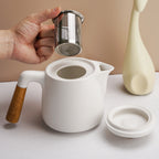 Set teiera con base e 4 tazze per 4 persone 1000ml