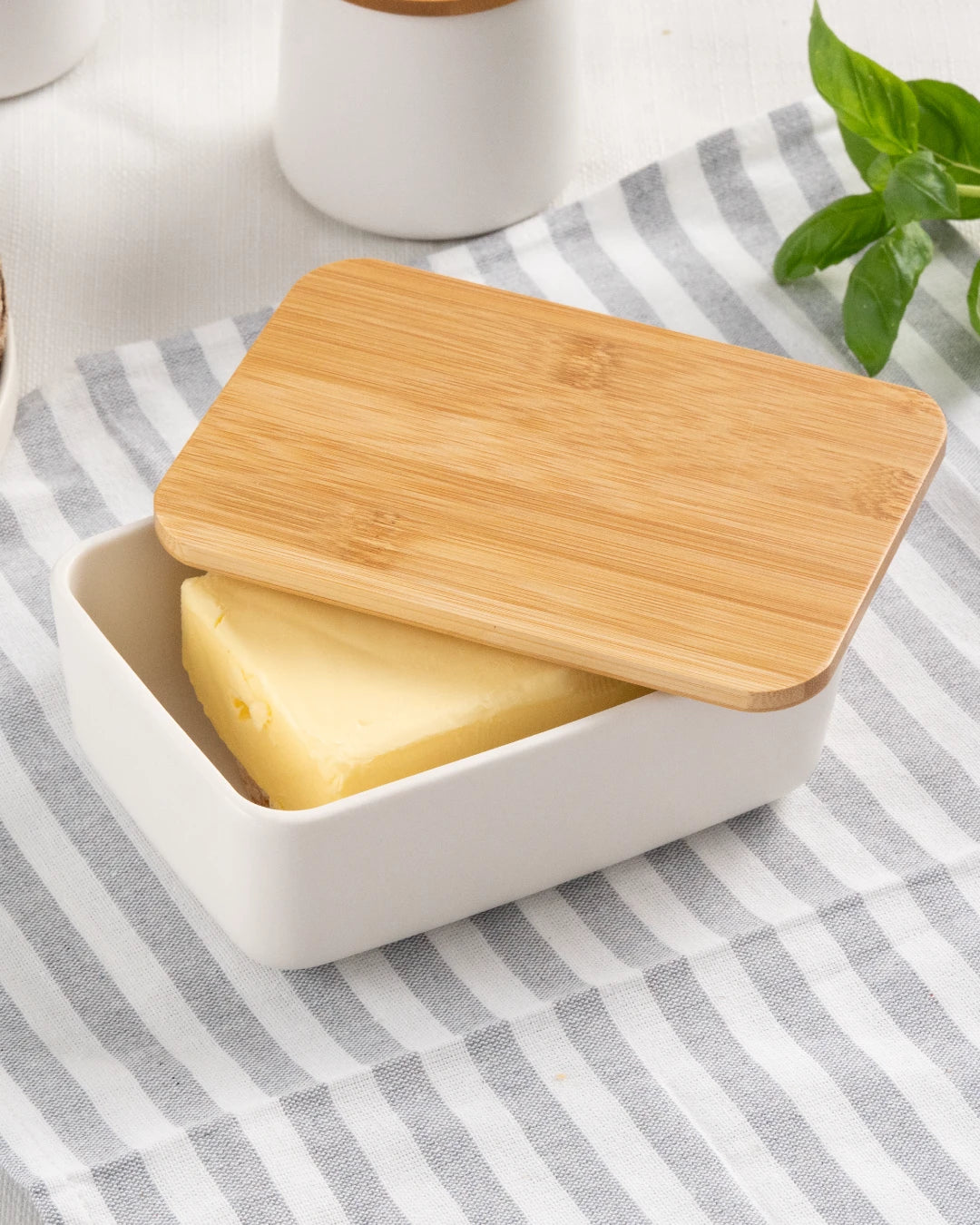 Burriera con coperchio in bambù
