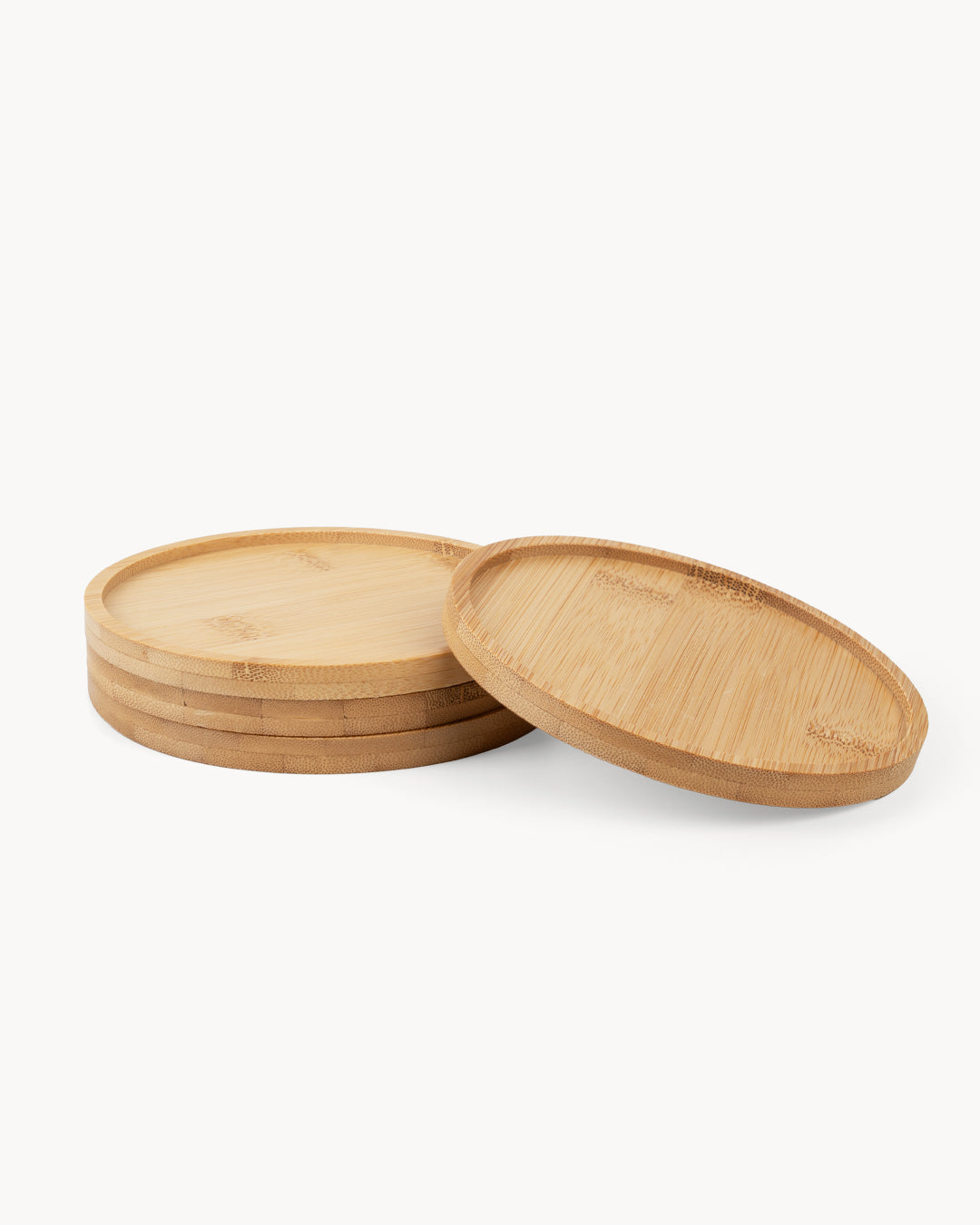 Sottobicchieri in legno di bambù, set da 4, 13 cm