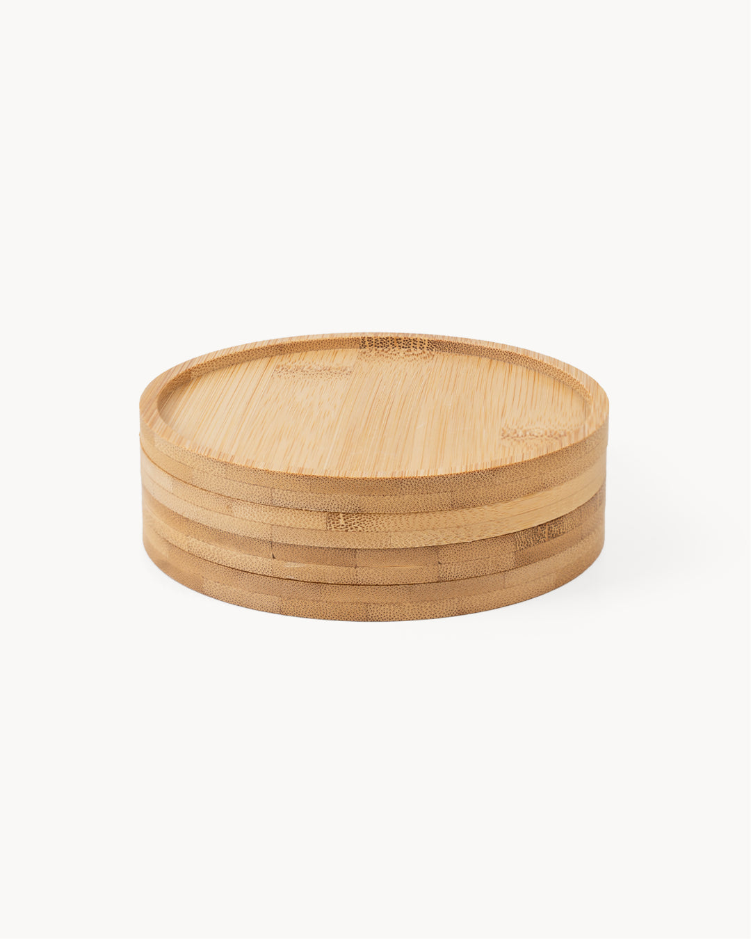 Sottobicchieri in legno di bambù, set da 4, 13 cm