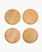 Sottobicchieri in legno di bambù, set da 4, 13 cm