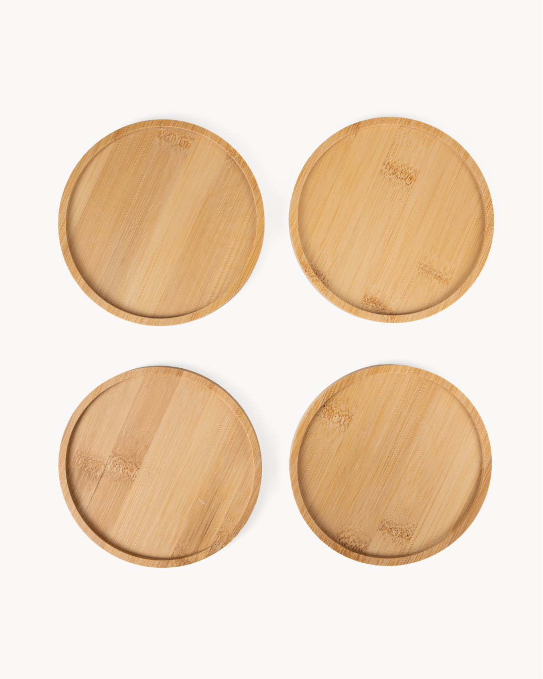 Sottobicchieri in legno di bambù, set da 4, 13 cm