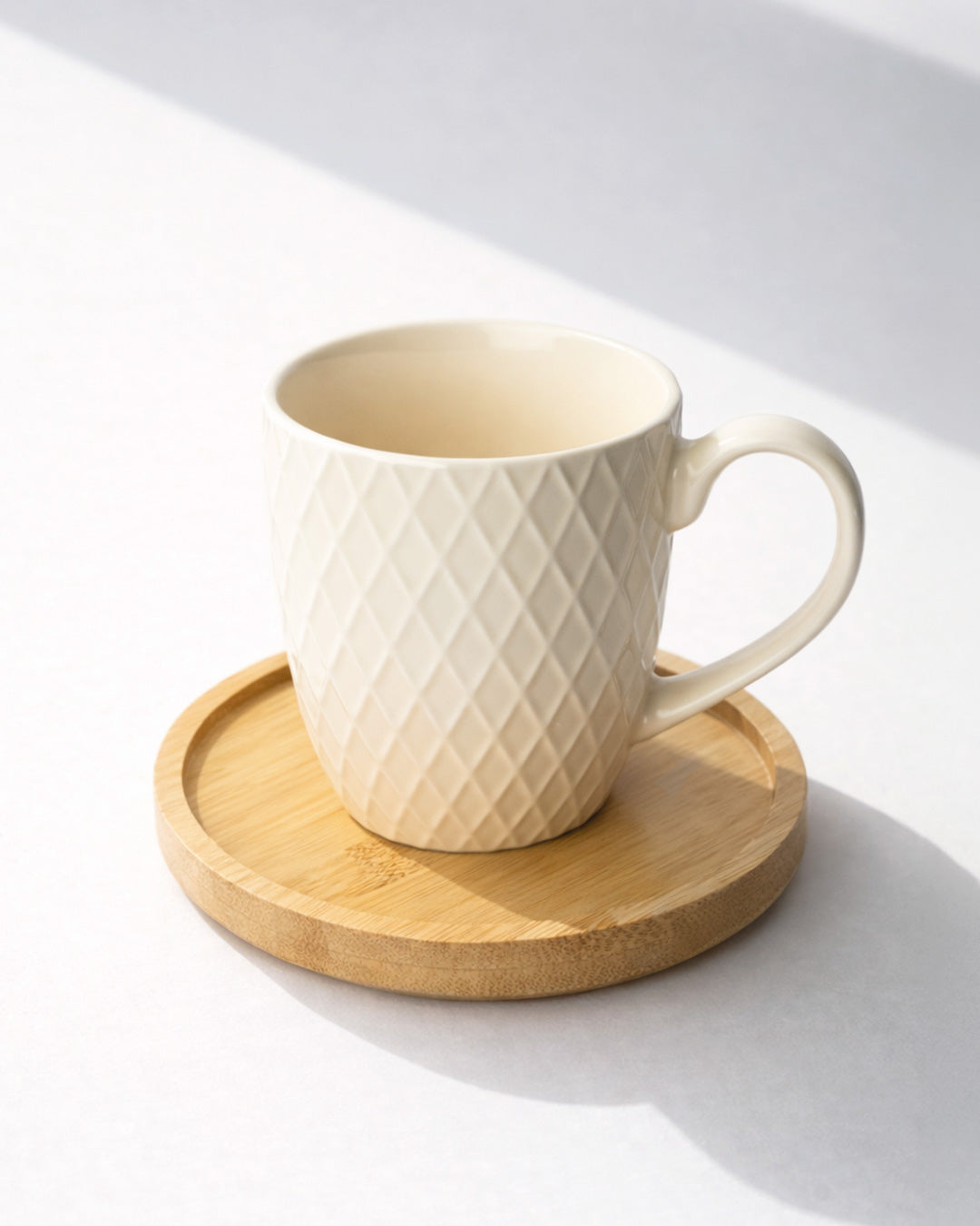 Sottobicchieri in legno di bambù, set da 4, 13 cm