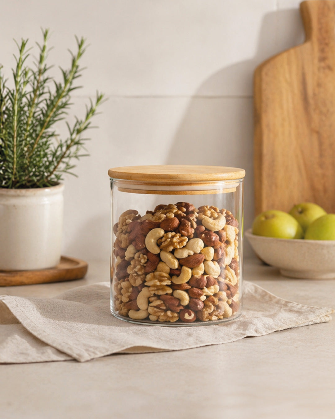 Barattolo con coperchio in legno 650 ml