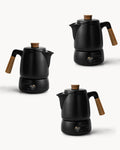 Set di 3 teiere con scaldavivande