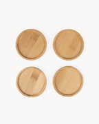 Sottobicchieri in legno di bambù set da 4 da 9,5 cm