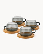 Set di 4 tazze da caffè in vetro Olea 280 ml
