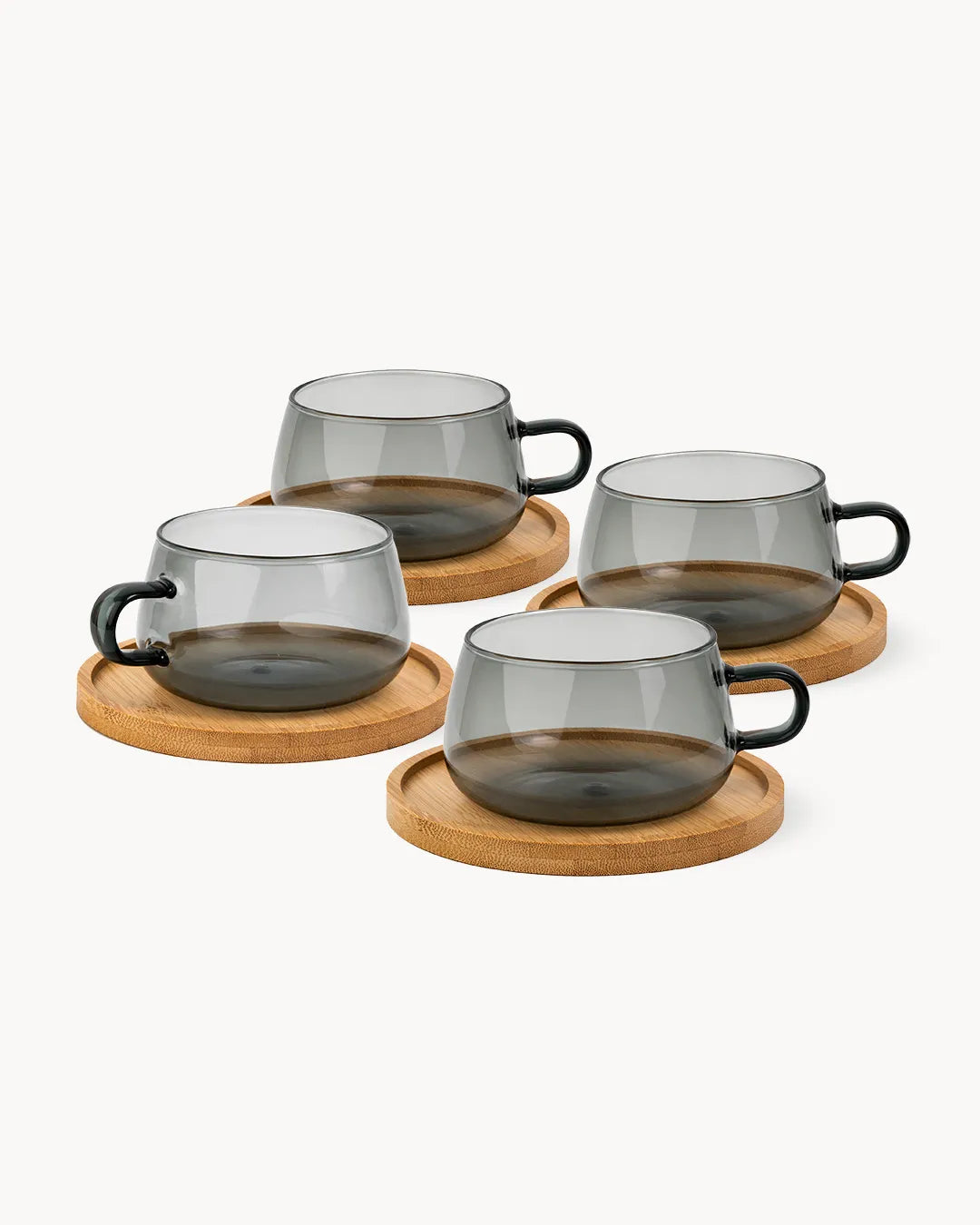 Set di 4 tazze da caffè in vetro Olea 280 ml