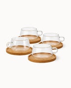 Set di 4 tazze da caffè in vetro Olea 280 ml