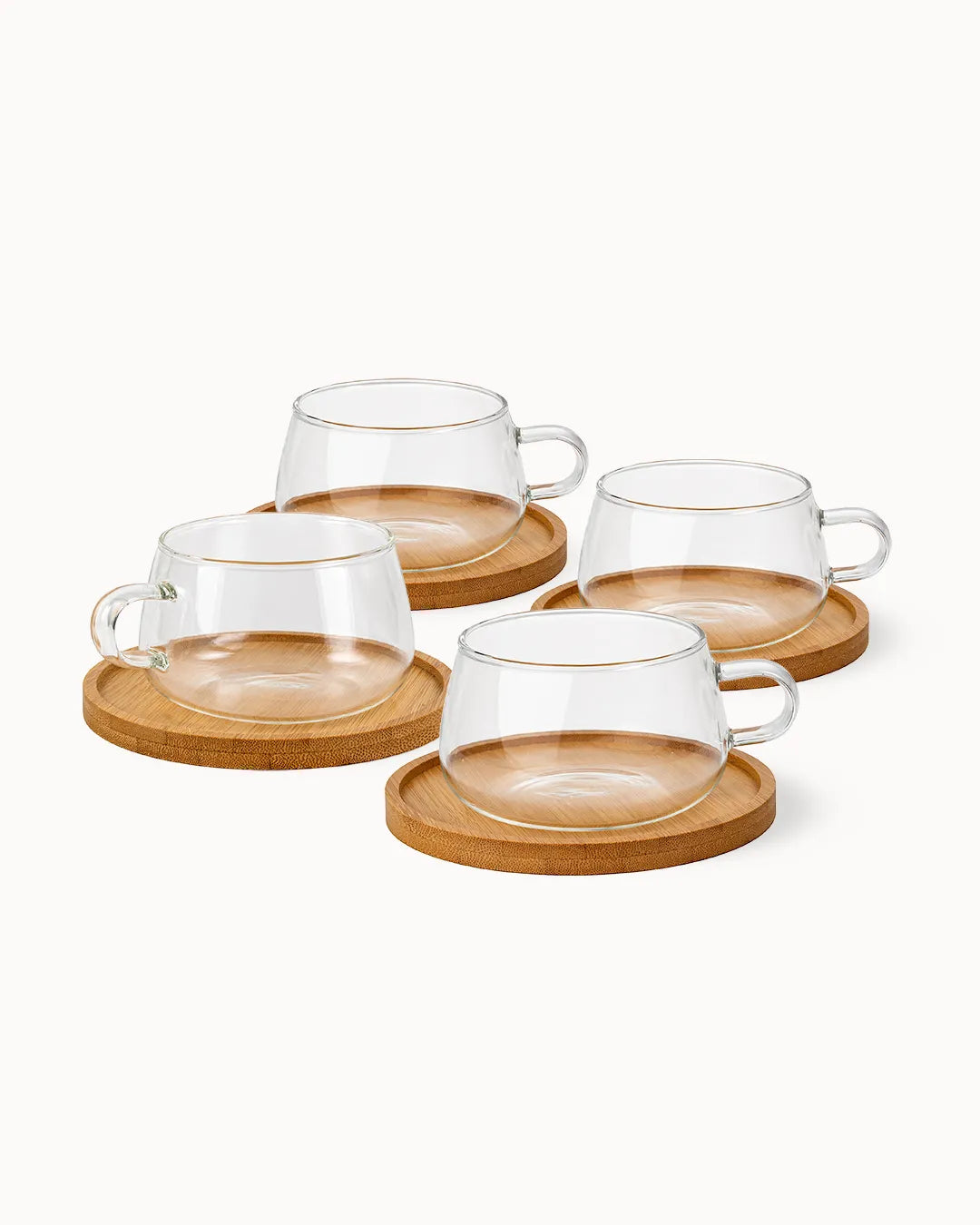 Set di 4 tazze da caffè in vetro Olea 280 ml