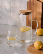 Brocca in vetro con coperchio in legno 1000 ml