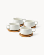 Miamio Cappuccinotassen Set Keramik mit Milch- und Zucker-Set